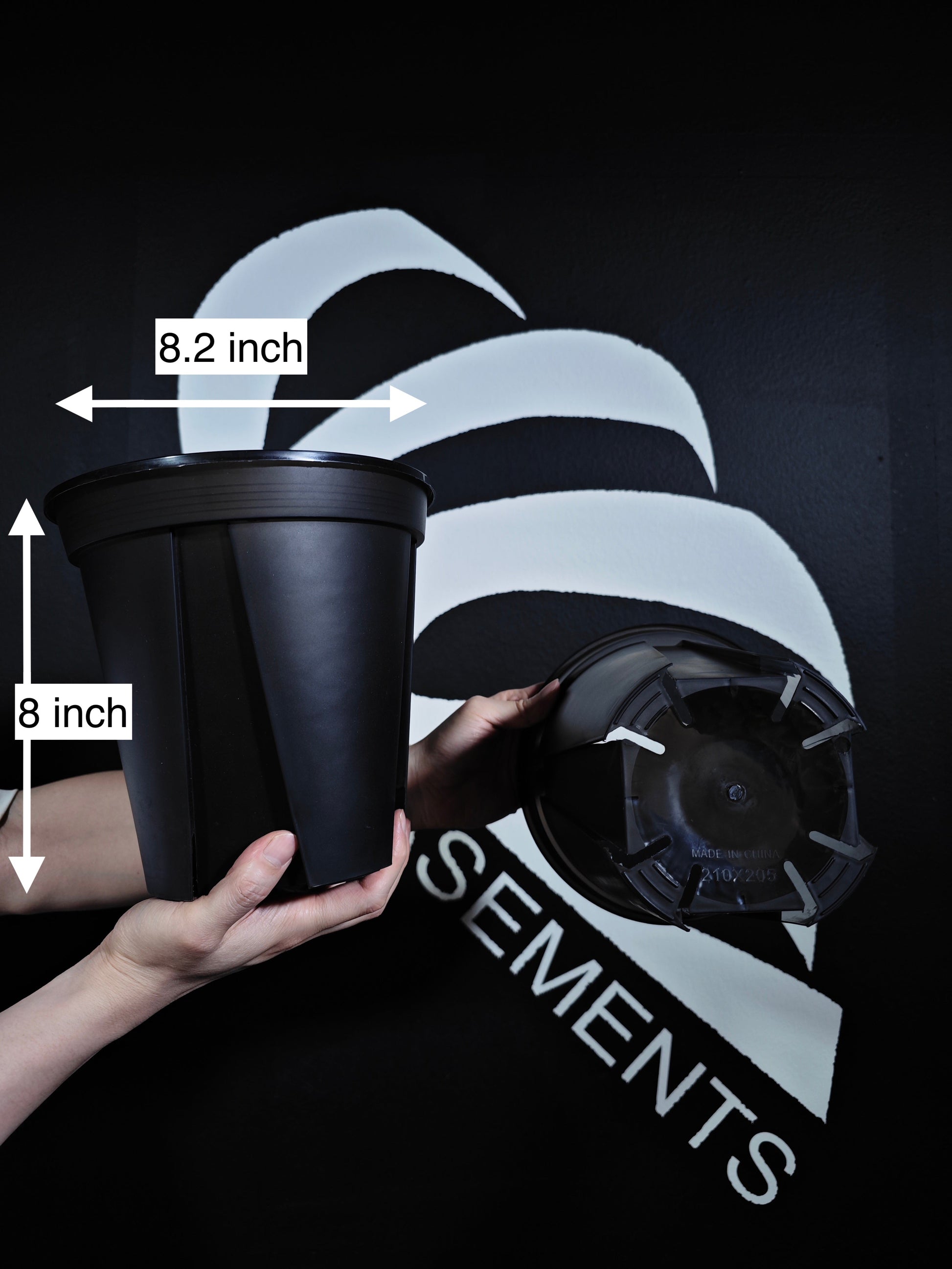 Black Clear Plastic Pot (3.9/4.7/5.9/7.0/8.2/10.6 Inch) *10 pots minimum per order* - thebasements.us